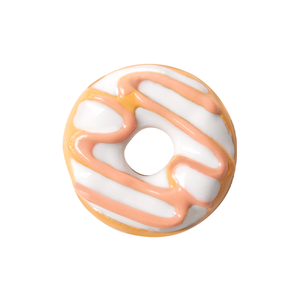 CH7071 New White Frosted Donut Charm with Drizzle