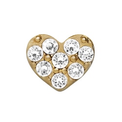 CH9012 Retired Gold Crystal Puffy Heart Charm
