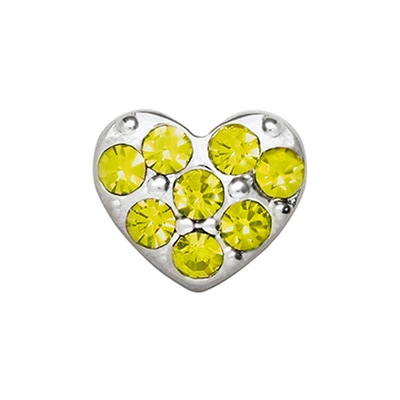CH9017 Retired Yellow Crystal Puffy Heart Charm