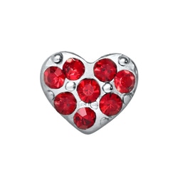CH9018 Retired Red Crystal Puffy Heart Charm
