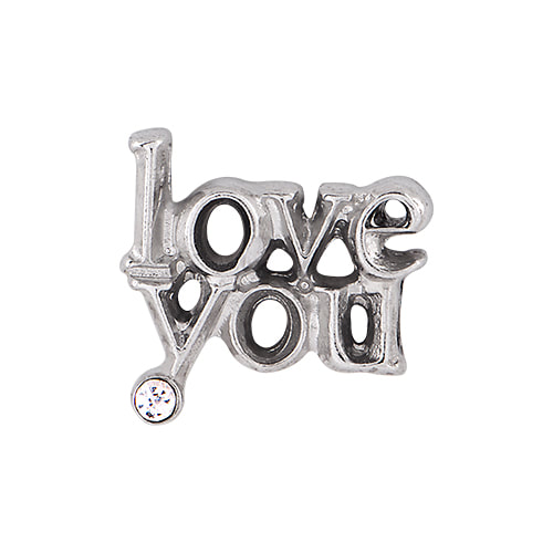 CH9038 Retired Silver  "Love You" Charm