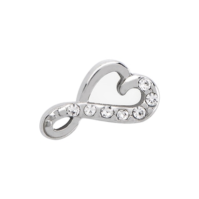 CH9042 Retired Silver Crystal Infinity Heart Charm