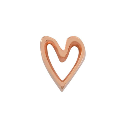 CH9047 Retired Rose Gold Heart Cut-Out Charm