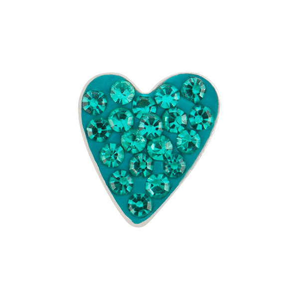 CH9050 Blue Zircon Heart Sparkle Charm 2nd Generation Crystal Heart