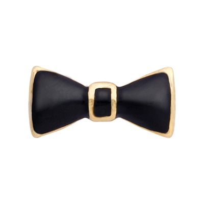 CH9102 Retired Black and Gold Bow Tie Charm