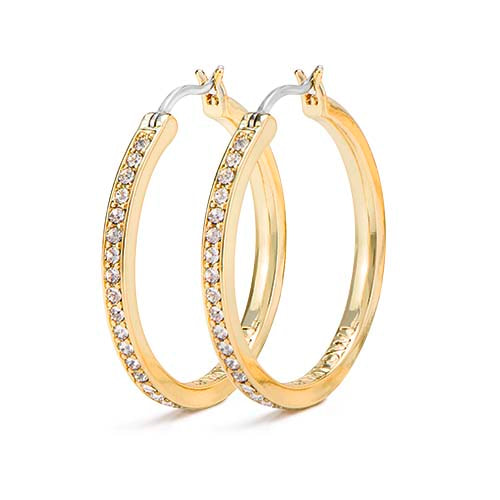 ER1019 - 30mm Gold Pave Hoops (The Kate)