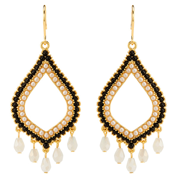 ER1035 Gold & Black Moroccan Drop Earrings