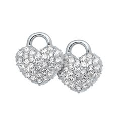 ER2004 Silver Pave Heart Earring Drops