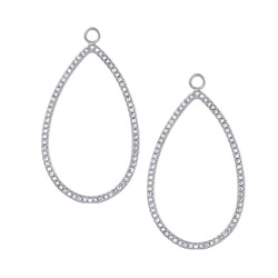 ER2022 The Eden Silver Pave Oval Long Drops