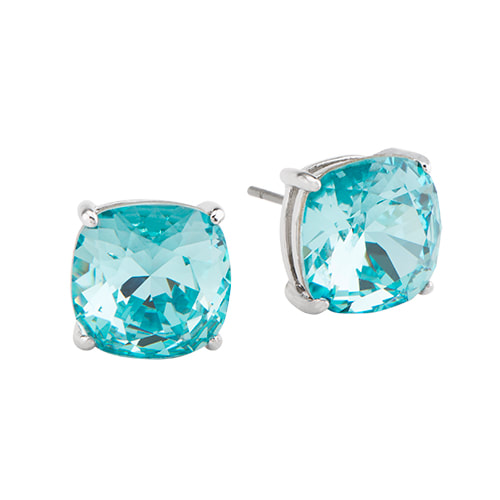 ER3026 SILVER CLARA'S WITH TURQUOISE AQUA CRYSTALS