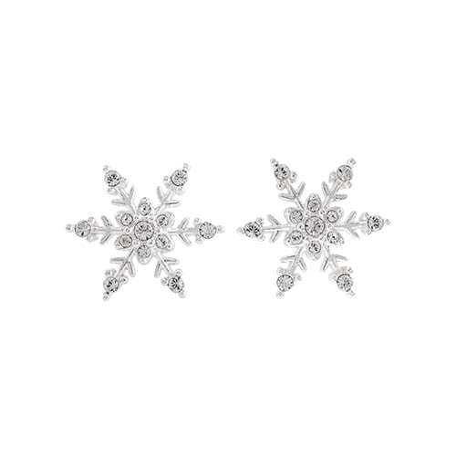 ER3036 Silver & Crystal Snowflake Studs