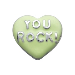 CH1910 Retired Mint Green "YOU ROCK!" Conversation Heart Charm