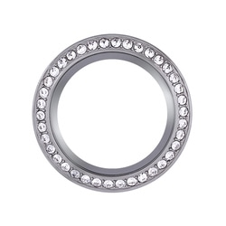 BZ3002 Medium Silver Twist Face with Clear Crystals