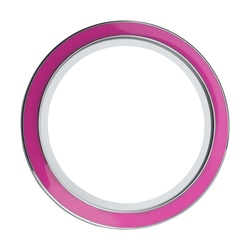 BZ4003 Large Silver and  Bright Pink Enamel Twist Face
