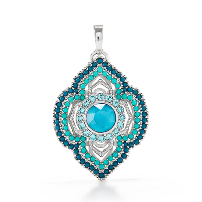 LK1044 Azure Blue Moroccan hinged locket by Origami Owl Jewelry