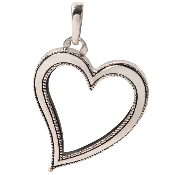 New Swooping Heart hinged locket with crystals. LK1060