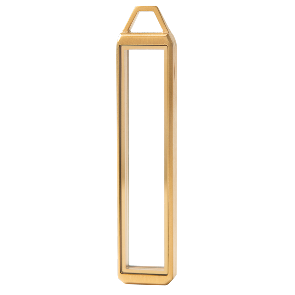 LK1069 Brushed Gold Vertical Bar Locket