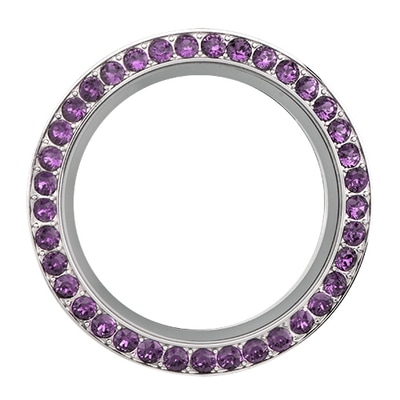 BZ9024 Large Silver Twist Face with Amethyst Crystals