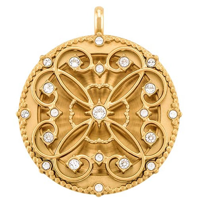 LK9064 Large Gold Solid Base With Sentiments Twist Locket Face