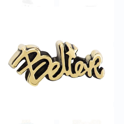 CH3114 Retired Gold "Believe" Charm