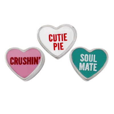 CH3210 Retired Mini Conversation Hearts, Set of 3 Charms