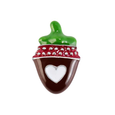 CH3203 Retired Chocolate Covered Strawberry Charm with a White Heart on the front.