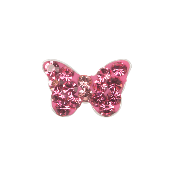 CH1225 Pink Pave Breast Cancer Awareness Butterfly Charm